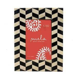 Mela Artisans Black & Off White Herringbone Frame